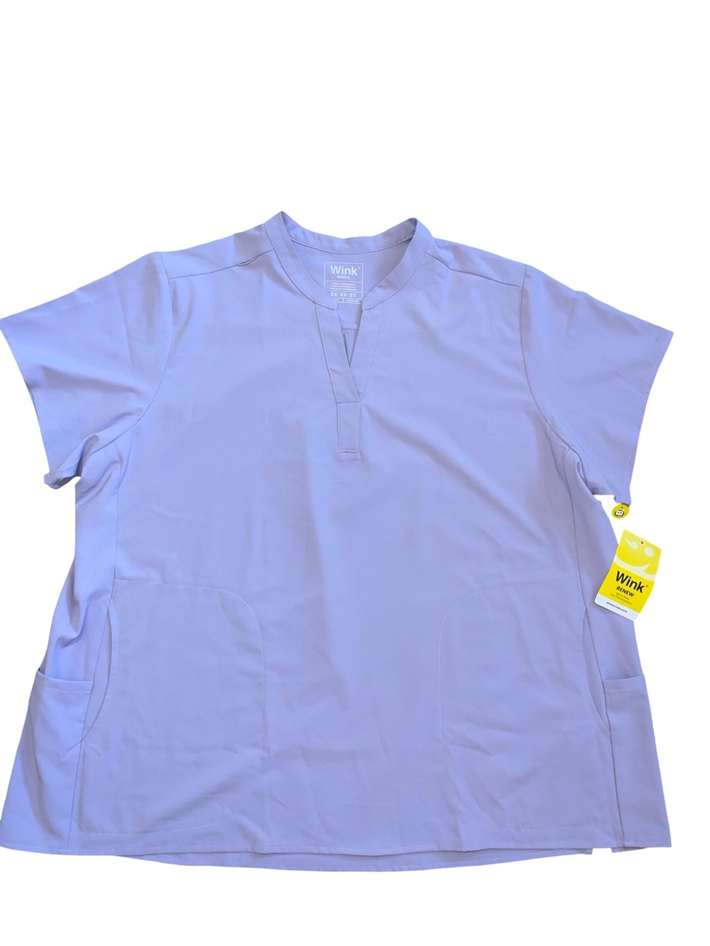 NWT WonderWink Renew Mandarin Collar Scrub Top Lavender Purple Plus Size 3X